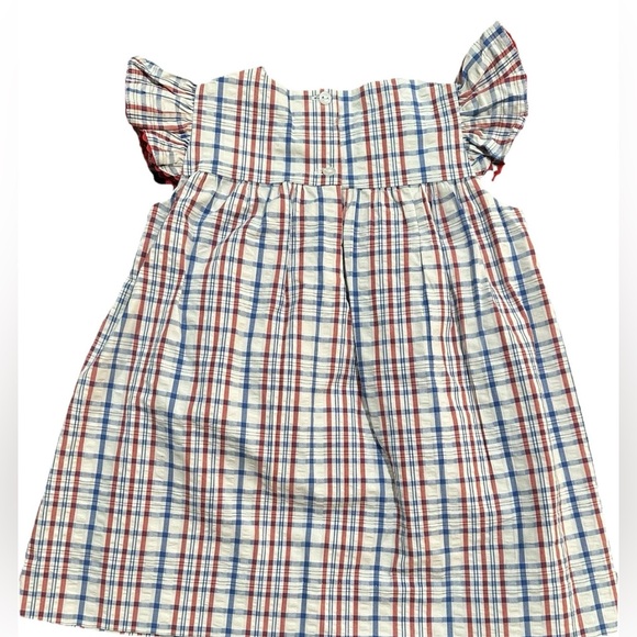 NWOT TBBC Rosemary Ruffle Dress - Sewanee Seersucker w/ Richmond Red Ric Rac 2T - Picture 7 of 12